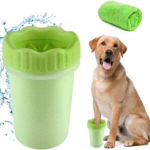 Hunde Pfotenreiniger, Pfotenreiniger FüR Hunde Tragbarer Pfotenreiniger mit Microfaser Handschuh Schnell,FüR Katzen und Hunde Geeignet Pfote