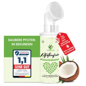 TESTNOTE SEHR GUT - Pfotenreiniger für Hunde & Katzen - Gegen Dreck & Staub, 100% Natürlicher Pfotenschaum reinigt & pflegt - Hundepfoten Reiniger ohne Wasser - Hundezubehör &...