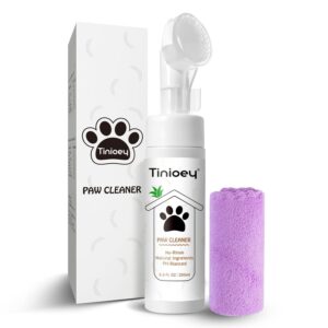 Tinioey Pfotenreiniger für Hunde (200ml) | Hundepfotenbürste | Hundepfoten Reiniger | No Rinse Schäumendes Shampoo für Haustiere | Katzen Pfotenpflege Zubehör | Hunde Sachen...